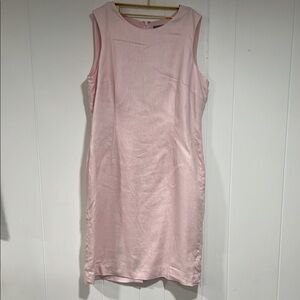 JAEGER pure linen Elegant Pink Sleeveless sheath Dress